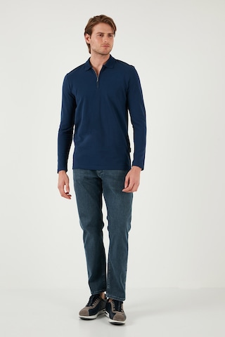 Buratti Pamuklu Slim Fit Yarım Fermuarlı Polo Yaka Erkek Sweat 5903010 Indigo
