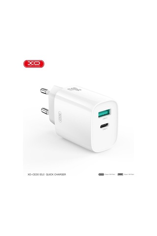 Özel Seri Ev Aleti Adaptör Mobil Aksesuar Xo Ce30 30w Pd & Qc 3.0 Hızlı Şarj Cihazı