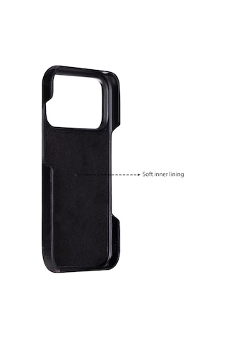 Bloomcase Ultimate Jacket Obsidian Black Apple Uyumlu iPhone 17 Pro Hakiki Deri Kılıf Siyah