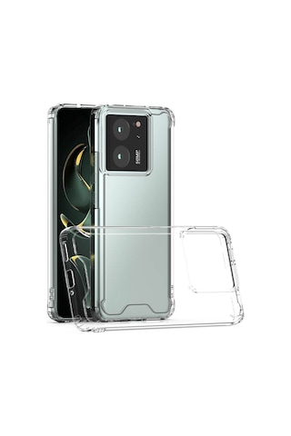 Xiaomi Mi 13t Pro Kılıf Kenarları Silikon Köşe Koruma Coss Şeffaf