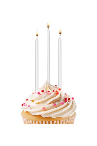 Doğum Günü Mumu 18cm 6lı Beyaz 9+