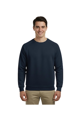 Erkek Spor Reklam Kol Sweatshirt Regular Fit Bgl-st04951 Lacivert