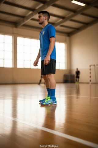 Walked Mavi Sarı Çoraplı 435 Halısaha Krampon Futbol Ayakkabısı Mavi 