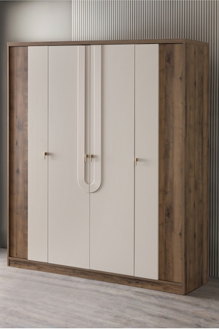Gardırop, Megan 4 Kapaklı Dolap Ahşap