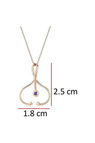 Steteskop Safir Kolye Rose Gold 63691352