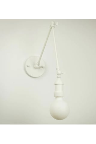 Riolight Retro2,modern Beyaz 1xe27 Duylu Üç Mafsallı Metal Akroba Beyaz
