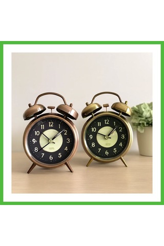 Vaveni Yuvarlak Metal Çalar Saat 10 Cm - Pilli Işıklı Fosforlu Arz