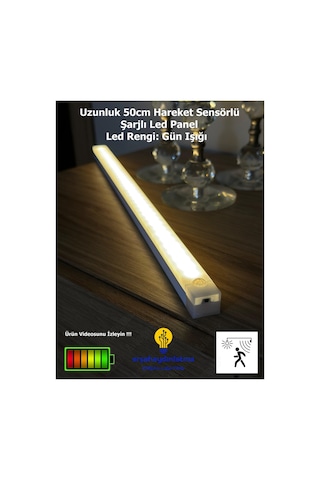 Hareket Sensörlü Led Işık 50 Cm Gün Işığı