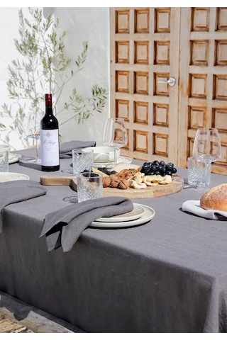 Wellstil Premium Keten Masa Örtüsü Gri