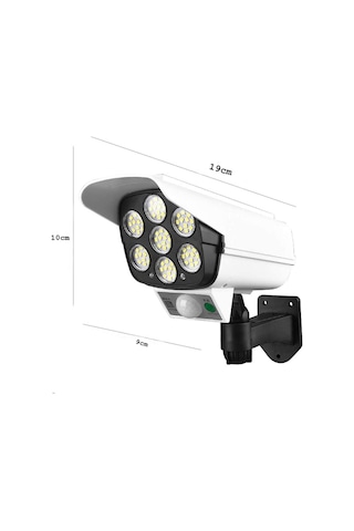 77 Led Solar Güneş Enerjili Sahte Kamera 3 Mod Işık + İkaz Ledi