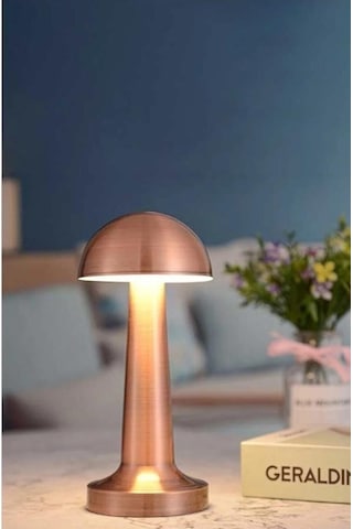 Mantar Dokunmatik Şarjlı Masa Lambası Rose Renk 23 Cm Bronz