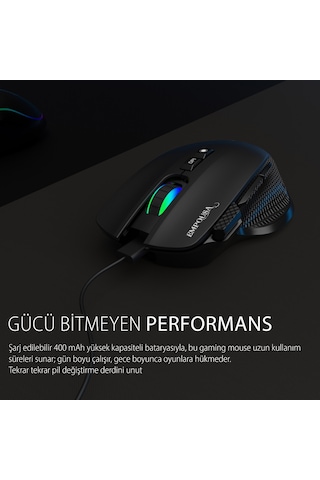 Profesyonel 8 Tuşlu Rgb Gaming Oyuncu Mouse Bluetooth 5.3 Kablosuz & Kablolu Img-gt22