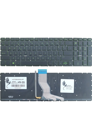 HP Uyumlu 15-au009nt X7H08EA, 15-aw003nt X5W84E Klavye Işıklı (Yeşil)