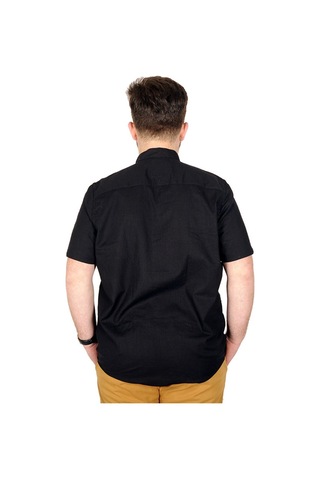 Mode Xl Buyuk Beden Erkek Kısa Kol Hakim Yaka 20387 Siyah 001
