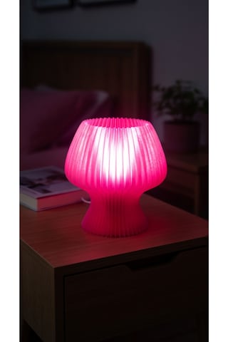 Akordeon Tasarım Masa Lambası - 3d Pleated Doku Dekoratif Gece Lambası Modern Ev Hediyesi Aydınlatma Pembe
