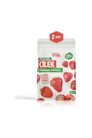 Dondurularak Kurutulmuş Çilek 18 G Freeze Dried Meyve Cipsi Çıtır Meyve Kurusu 2 Adet