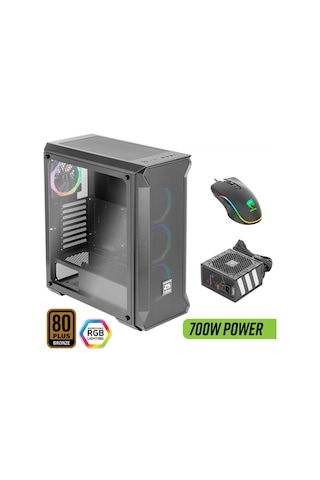 Green Z5 Surena Argb Gaming Bilgisayar Kasası 4 120mm Fan + Kumanda 700w 80+ Bronze Psu Dahil + Mouse