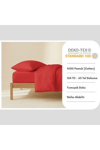 Prime Sleeks %100 Pamuk Yastık Kılıfı 2 Adet - Kırmızı - 50x70cm Kırmızı