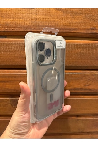 İphone 16 Pro Max Gri Magsafe Uyumlu Lens Korumalı Telefon Kılıfı İphone 16 Pro Max Gri Magsafe Uyumlu Lens Korumalı Telefon Kılıfı