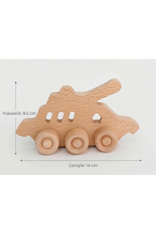 Boyanabilir Ahşap Oyuncak Tank