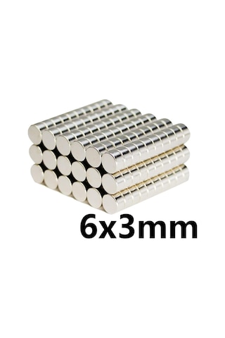 Dünya Magnet 25 Adet - Yuvarlak Neodyum Mıknatıs, 6x3 Mm, Güçlü Magnet, N35 Kalite