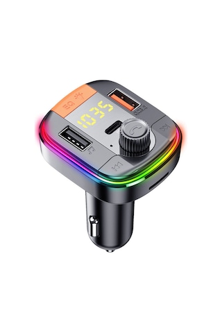 Samdoo Araç Bluetooth Mp3 Çalar - Fm Vericili, Renkli Led Aydınlatmalı, Usb/tf Kart Oynatıcı, Voltaj Kontrollü