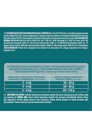 Purina One Kuru Kedi Maması Tavuklu Yetişkin Kediler 1,5 Kgx4