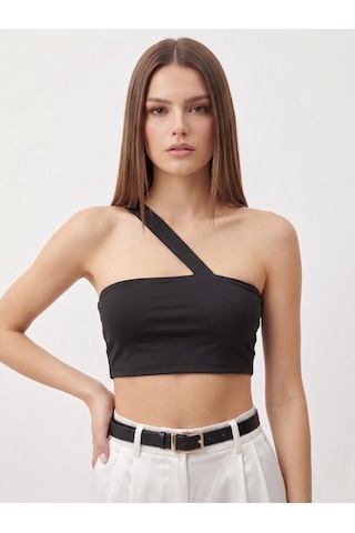 Vaura Çapraz Askılı Minimalist Crop Top Bluz siyah Vaura Çapraz Askılı Minimalist Crop Top Bluz siyah