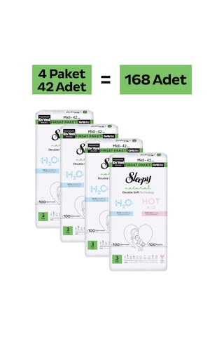Sleepy Natural Double Soft Fırsat Paketi Bebek Bezi 3 Numara Midi 168 Adet