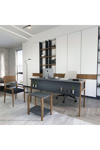 Zenith Ofis Masası Antrasit Ceviz