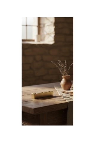 Som Pirinç Mumluk Şamdan 24x24 Mm Kare / 120 Mm Uzunluk - Minimalist Tasarım Lüks Dekor Gold