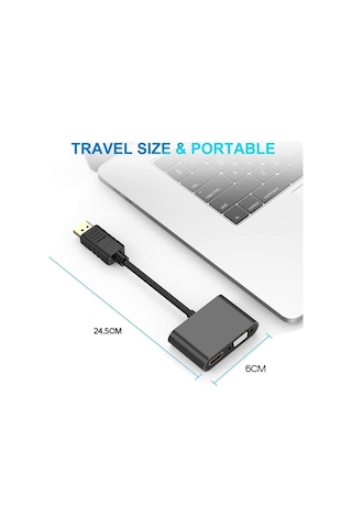 Displayport To Hdmı + Vga Kablo Port Çevirici Dönüştürücü- Al4809
