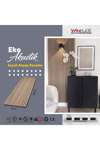 Eko Keçeli Akustik Ahşap Panel Savana Meşe 50x240cm