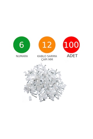 Beton Çivili Kablo Tutucu, Kroşe No 6 100 Adet