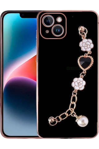 Apple Uyumlu iPhone 15 Plus Zore El Tutamaçlı Kamera Korumalı Zore Taka Silikon Kılıf-siyah Siyah