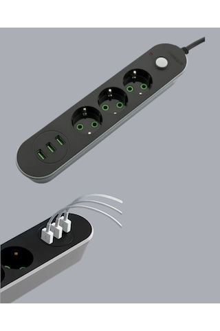 Cosmotex Akım Korumalı Anahtarlı Usb Girişli Üçlü Priz Diğer