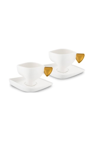 Jumbo Glide 4 Parça 2 Kişilik Kahve Fincan Takımı Gold Gold