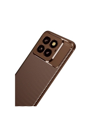 Tedar Xiaomi Mi 14t Pro Kılıf Auto Focus Karbon Kapak - Kahverengi Najmaddin standart
