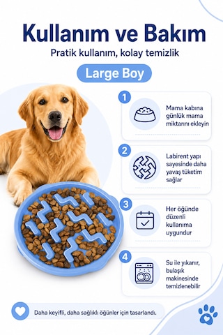 Outward Hound Fun Feeder Notch Yavaş Beslenme Köpek Mama Kabı Large