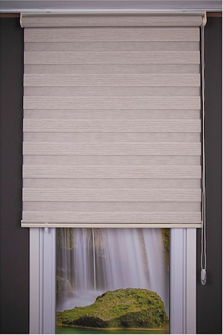 Oba Perde Bambu Pileli Zebra Perde Beyaz 100 x 190