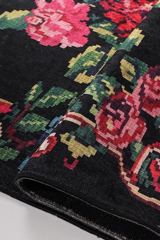 Blghome Karabağ Desen Modern Halı Dekoratif Kilim Siyah