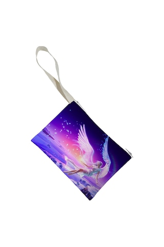 Unisex Anime Melek Desenli Portföy Clutch Çanta Çok Renkli