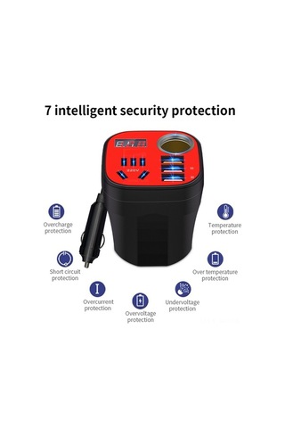 Supermarket1 12v/24v-220v Araç İnvertörü, Hızlı Şarj, Usb, Led Ekranlı, Tekno Güç