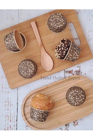 Trend Hediye Sepeti 50'li Kraft Kahverengi Desenli, Muffin Kek Kalıbı, Kek Kapsülü Cupcake Kalıbı, A Sku: Smg8690010562005 Açık Gri