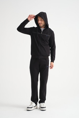 Shooter Sportswear Shooter Premium Dik Yaka Rahat Form Klasik Paça Erkek Eşofman Takımı Siyah