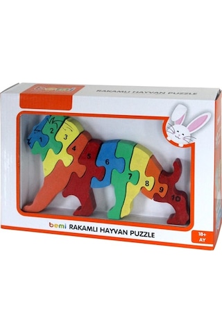 Ahşap Aslan Bemi 3d Rakamlı Aslan Puzzle Eğitici Öğretici