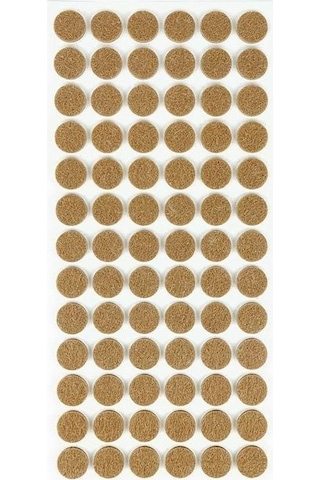 Furndiy Kendinden Yapışkanlı Yuvarlak Keçe 15 Mm Kahverengi 78 Parça Kahverengi