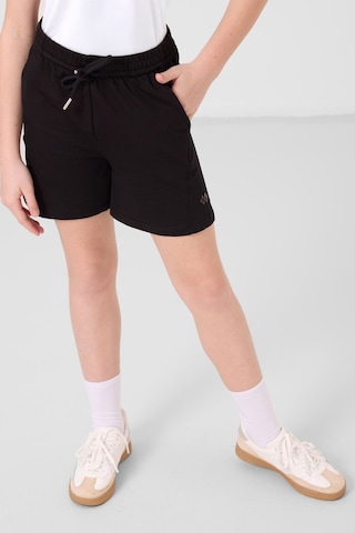 Siyah Pamuklu Yumuşak Dokulu Standart Fit Basic Kız Çocuk Şort Takım - 75184 Siyah