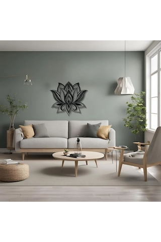 Metal Duvar Dekorasyonu Lotus Çiçeği 2 Lotus Flower 2 Metal Duvar Tablosu Mandala