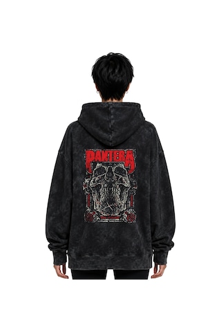 Sevbano Pantera Rock Metal Müzik Grubu Baskılı Unisex Oversize Yıkamalı H Siyah